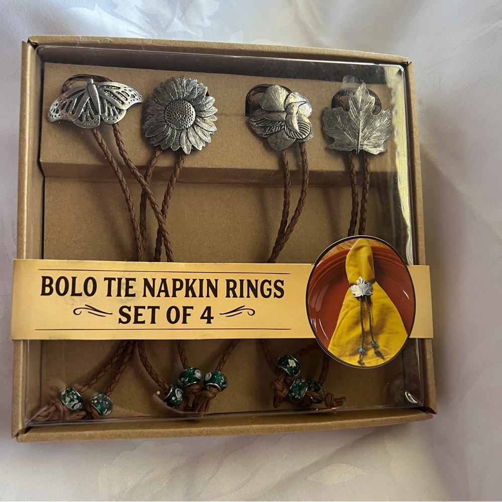 New Bolo Tie Napkin Rings Set Of 4